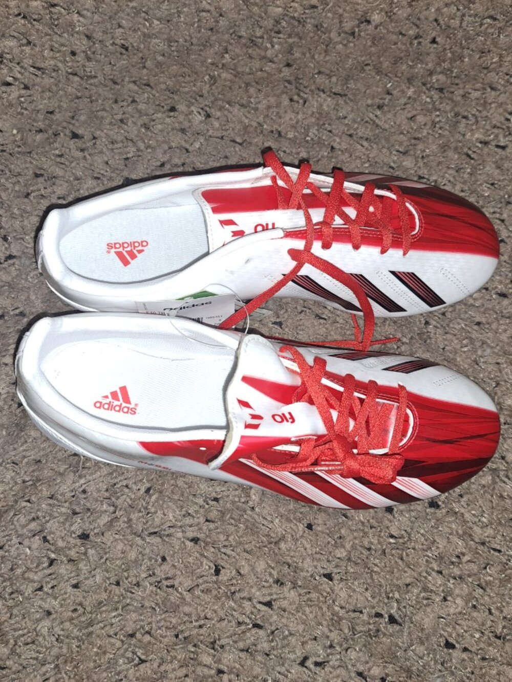 ADIDAS-F10 TRX FG Messi Soccer Cleats-White/Red/Black-Sz 8.5-NEW/NO BOX - Picture 7 of 9